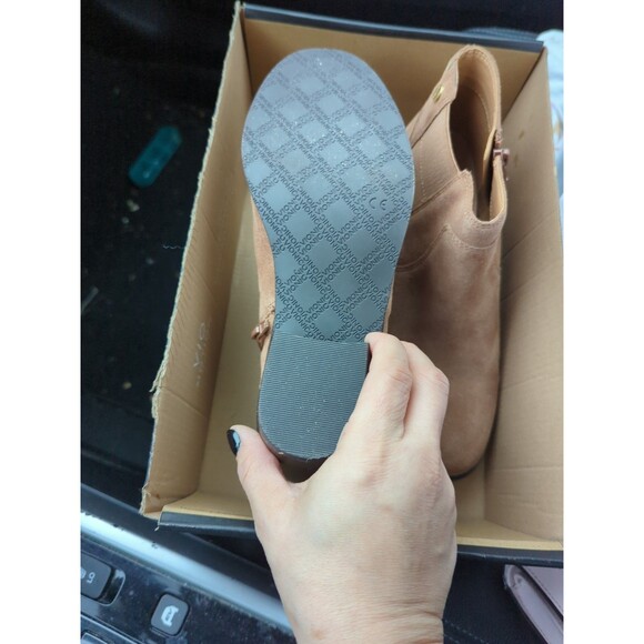 Vionic Size 7 Hazelnut Genuine Leather Finn Ankle Western Boots Booties Nwob - Picture 6 of 8